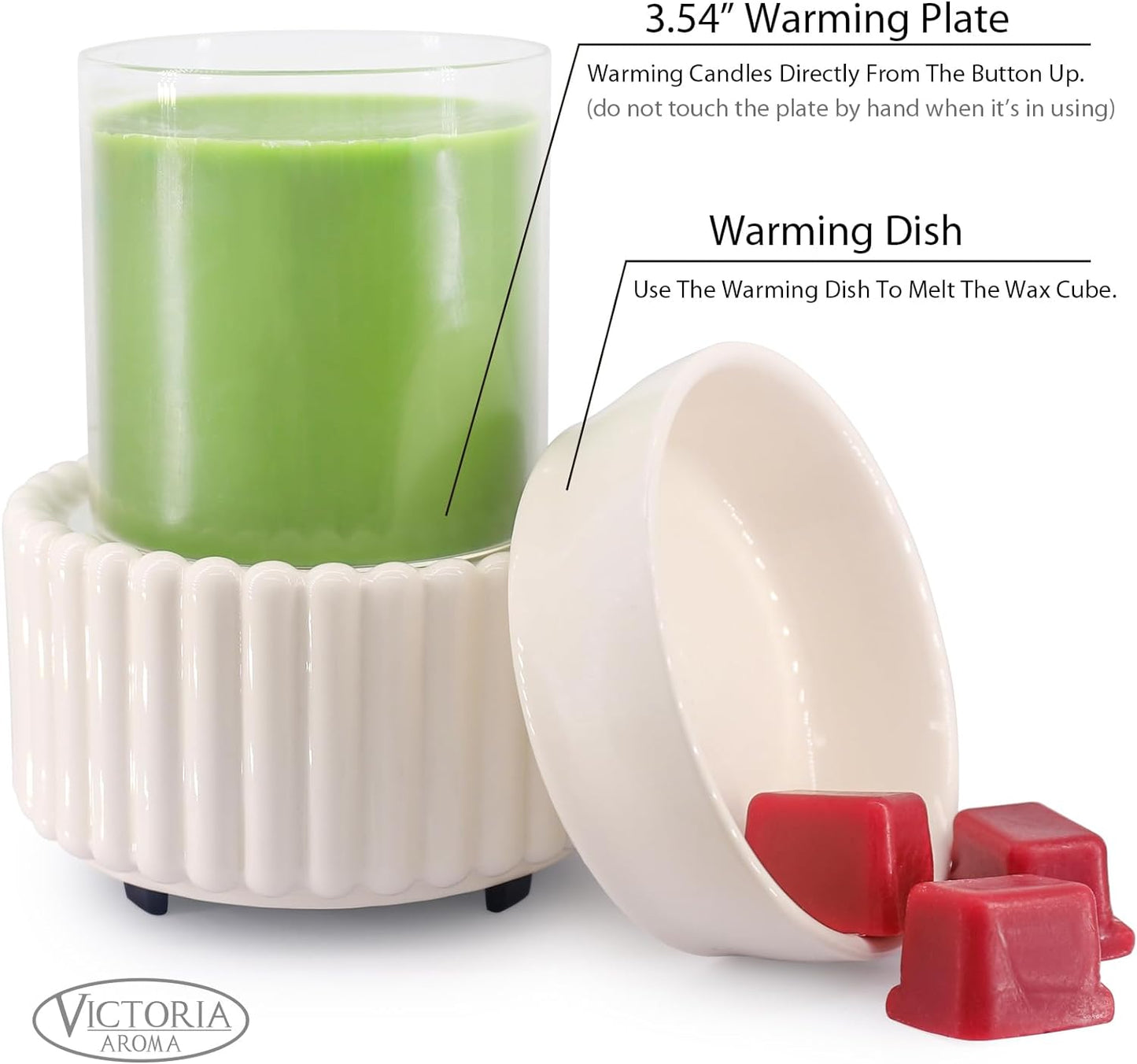 Ceramic Wax Melt Warmer 3-in-1 Candle Wax Warmer for Scented Wax Melter Electric Fragrance Wax Burner for Home Office Bedroom Gift & Decor…