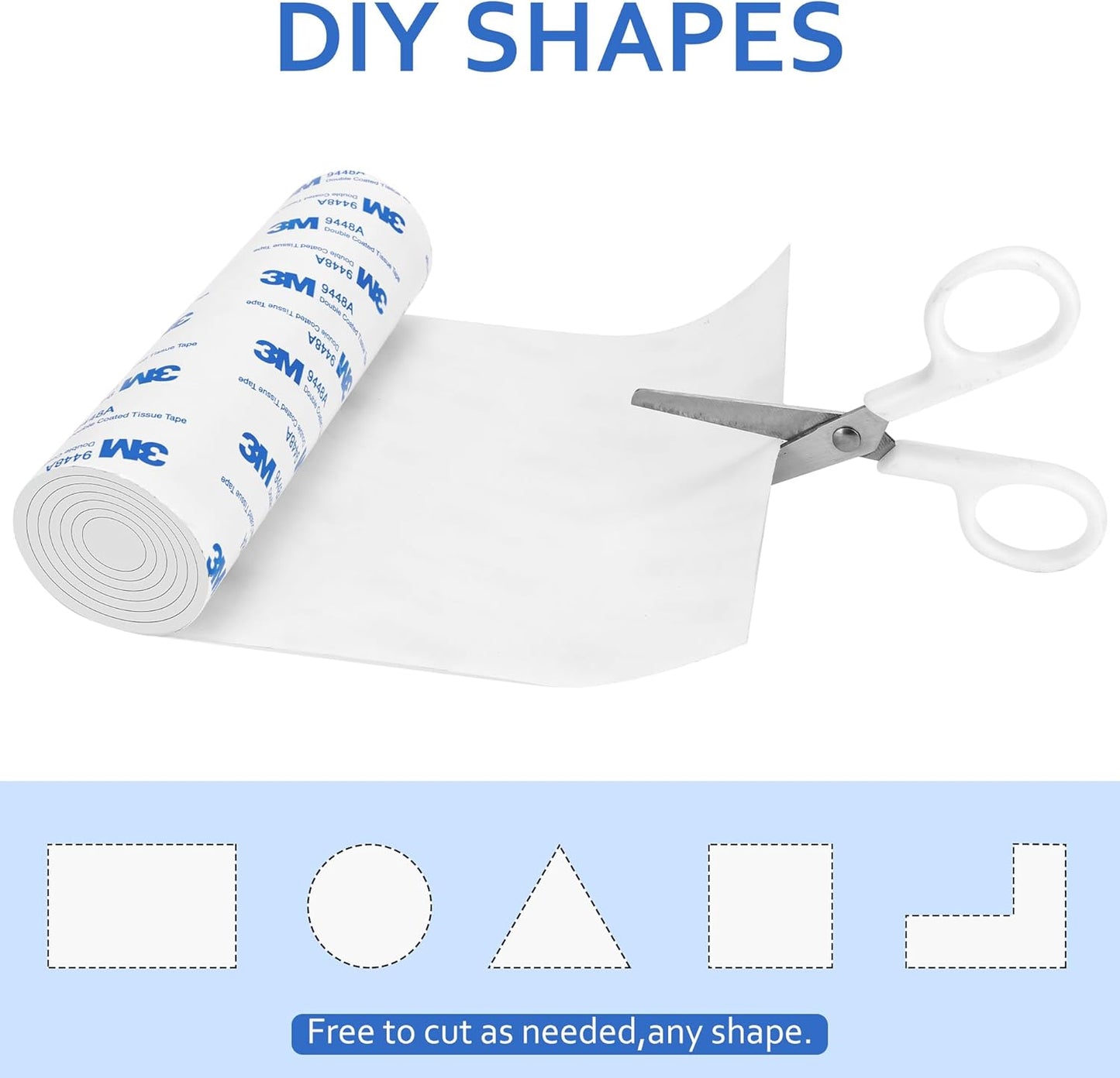 Silicone Furniture Pads, 5" x 40" Non Slip Furniture Pads Anti Skid Pads Non Slip Self Adhesive Cuttable Silicone Tape Strip Roll for Protecting Hardwood Floors Chair Wall Protector - White