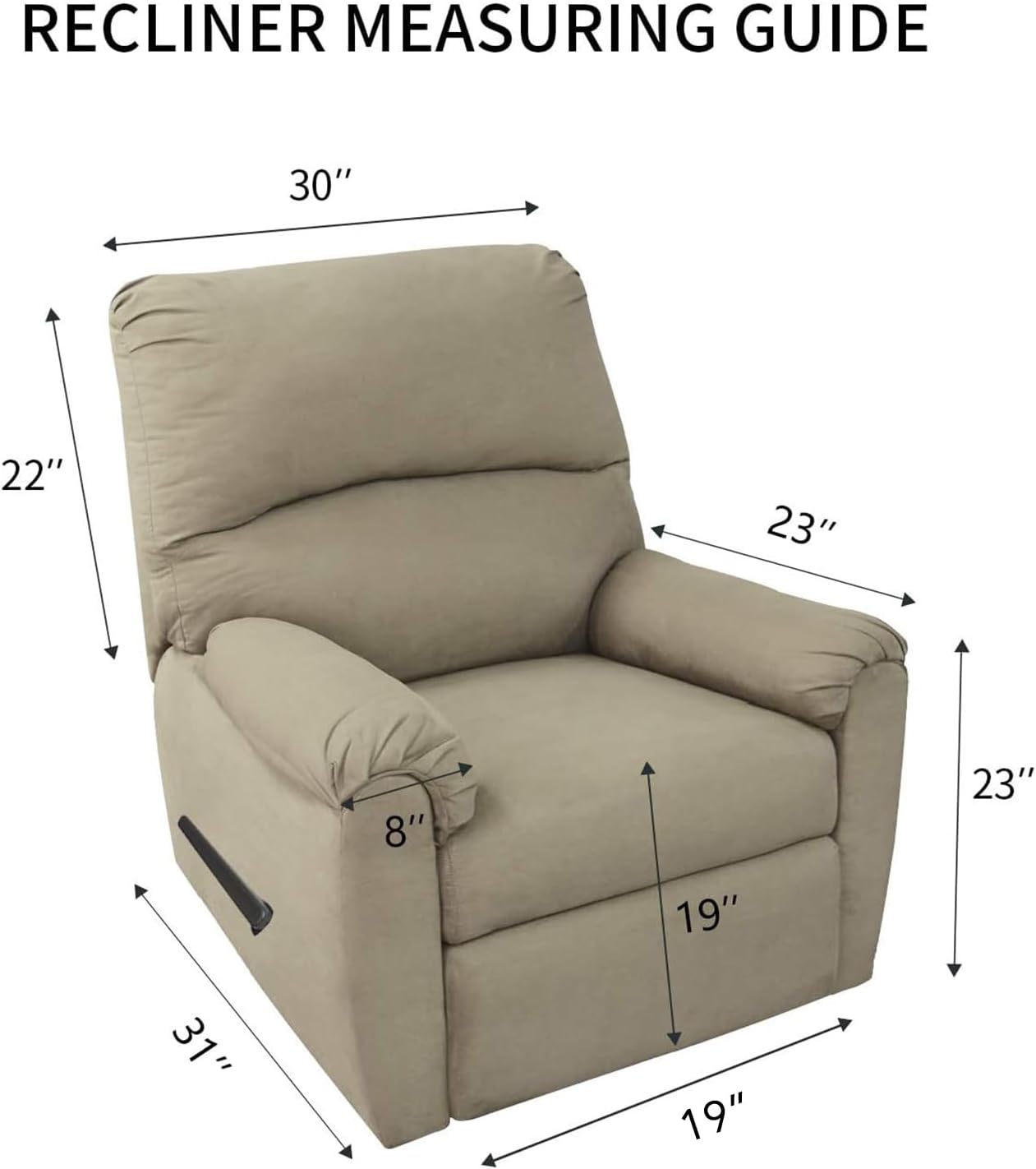 PureFit Reversible Quilted Sofa Cover, Water Resistant Slipcover Furniture Protector, Washable Couch Cover with Non Slip and Elastic Straps for Kids, Dogs, Pets (Small Recliner, Red/Ivory)