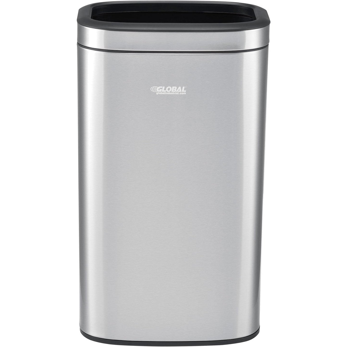 Global Industrial 8 Gallon Stainless Steel Slim Open Top Receptacle