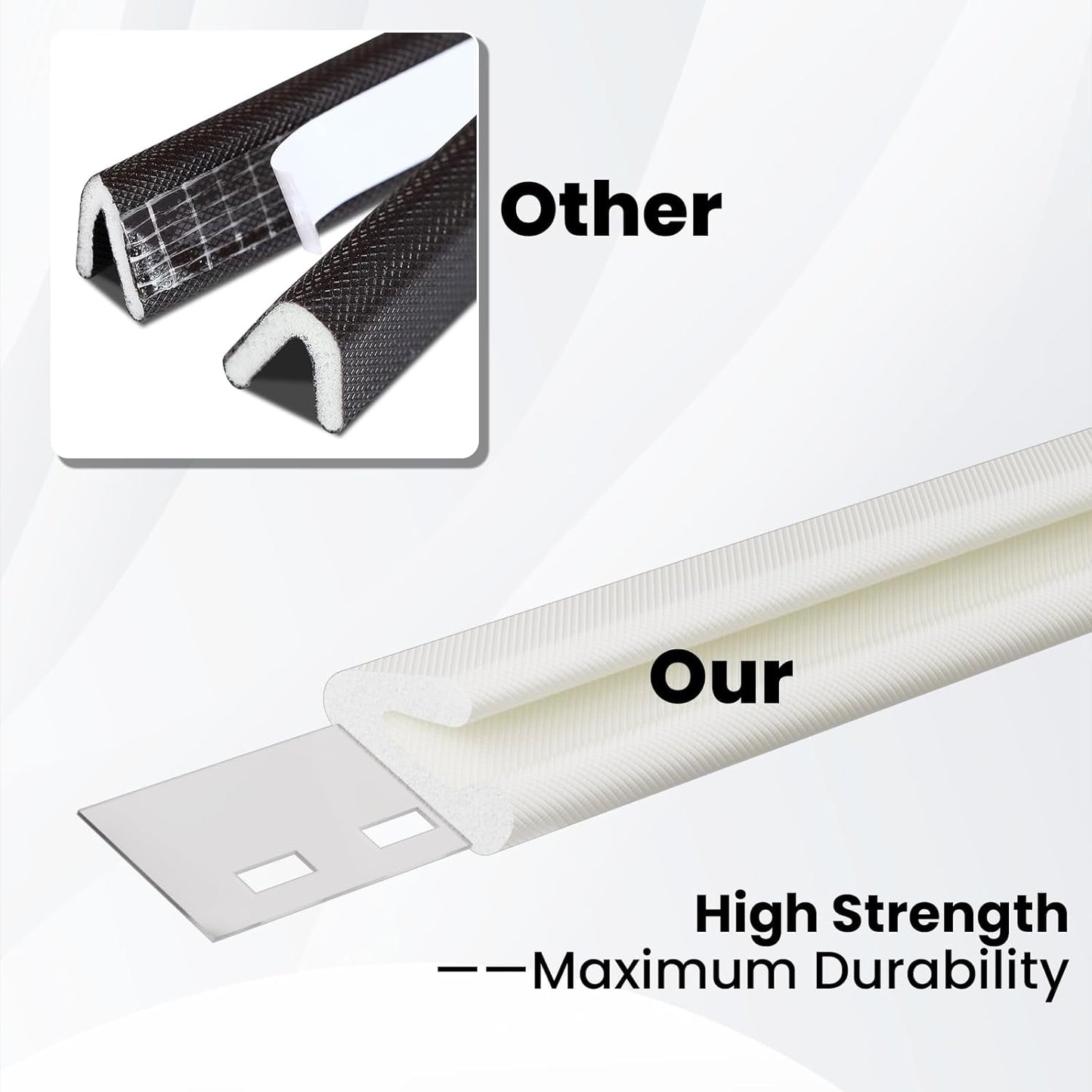 V Shape Foam Weather Stripping Door Frame Seal Strip 19.7FT White, Draft Stopper, Insulation Winter, Weatherstripping, Gap Sealing, Soundproofing, Self-Adhesive Used for Exterior Front Door Side