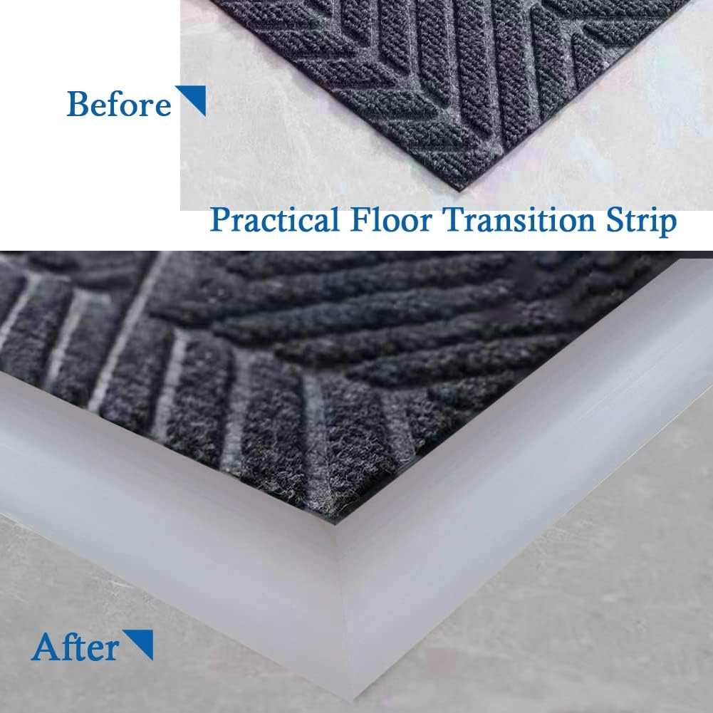 Floor Transition Strip Self Adhesive Carpet & Flooring Transitions Edging Trim Strip PVC Threshold Transitions Suitable for Threshold Height Less Than 5mm (10Ft, Gray)