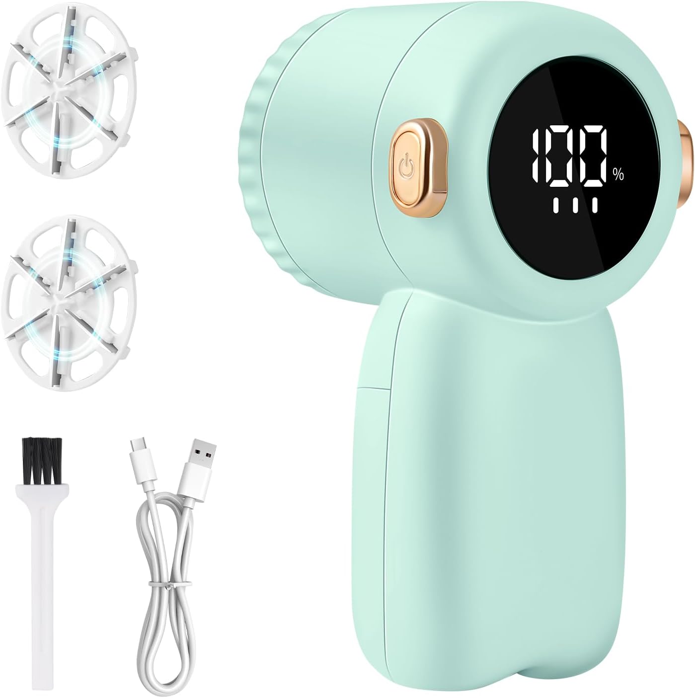 Rechargeable Fabric Shaver,Electric Lint Remover with Digital Display,3-Speeds Sweater Shaver for Clothes and Furniture (Green)