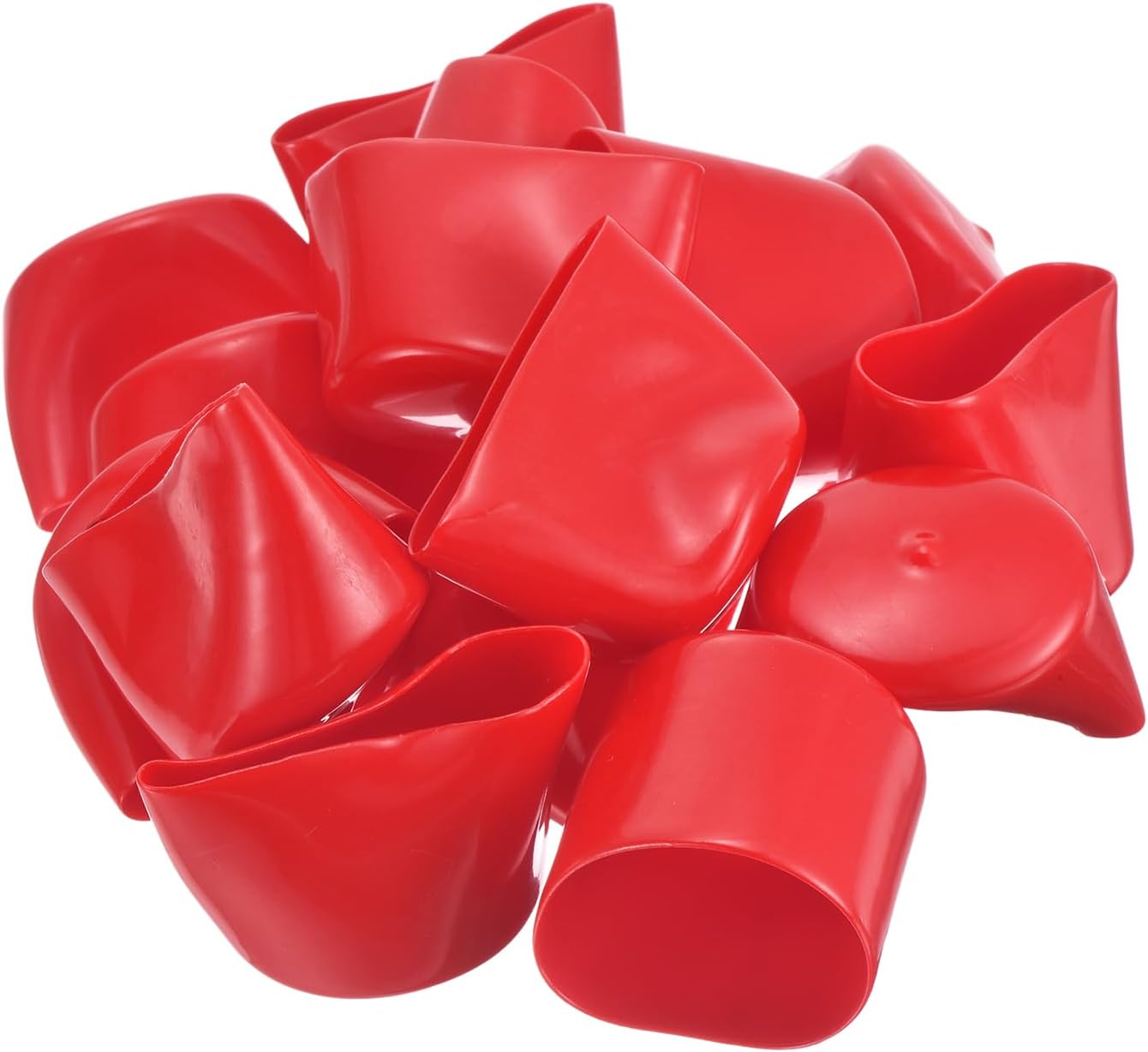 uxcell 20pcs Rubber End Caps 50mm ID Vinyl Round Tube Bolt Cap Cover Thread Protectors Red