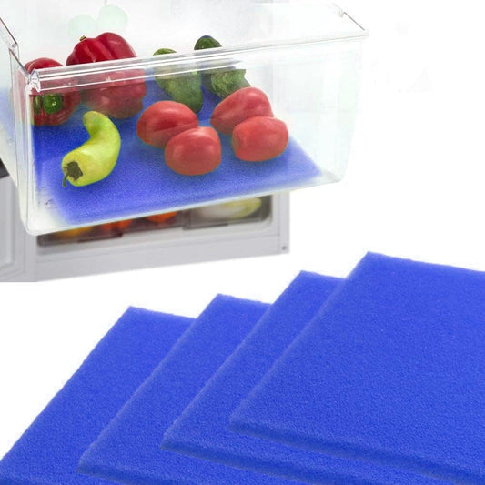 Dualplex® Fruit & Veggie Life Extender Liner for Fridge Refrigerator Drawers, 12x15 Inches (4 Pack) – Extends The Life of Your Produce & Prevents Spoilage (Blue)