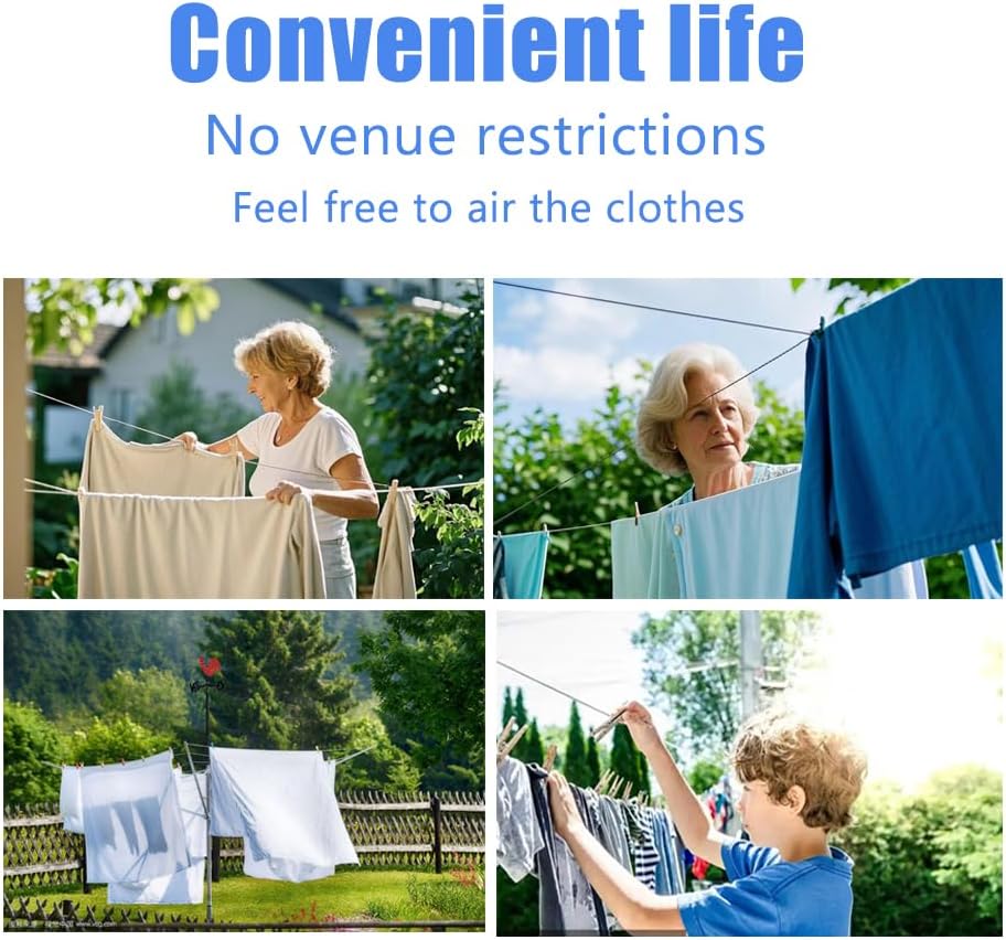 Retractable Clothesline Used to Outdoor，39 feet(12 Meters) PVC Line Retracting，Including 12 pcs ClothesPins，Wall Mounted Retractable Laundry Line for Drying Clothes