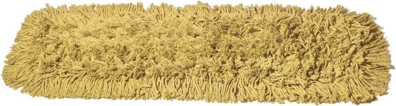 Commercial Dust Mop Replacement Head - 24 x 5 in. Cotton Nylon Reusable Mop Head- Industrial Dust Mop Refill for Floor Cleaning & Janitorial Supplies, Yellow