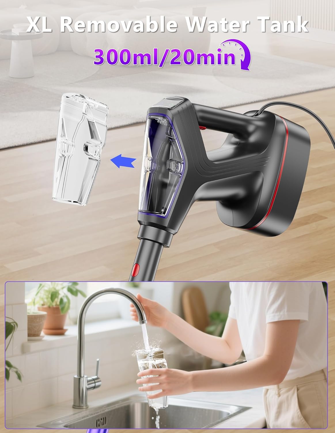 Steam Mop for Floor Cleaning, Heavy Duty 29-in-1 Steam Cleaner for Home with Detachable Handheld Steamer, for Hardwood, Tile, Walls, Grout, Windows, Furniture and Decks