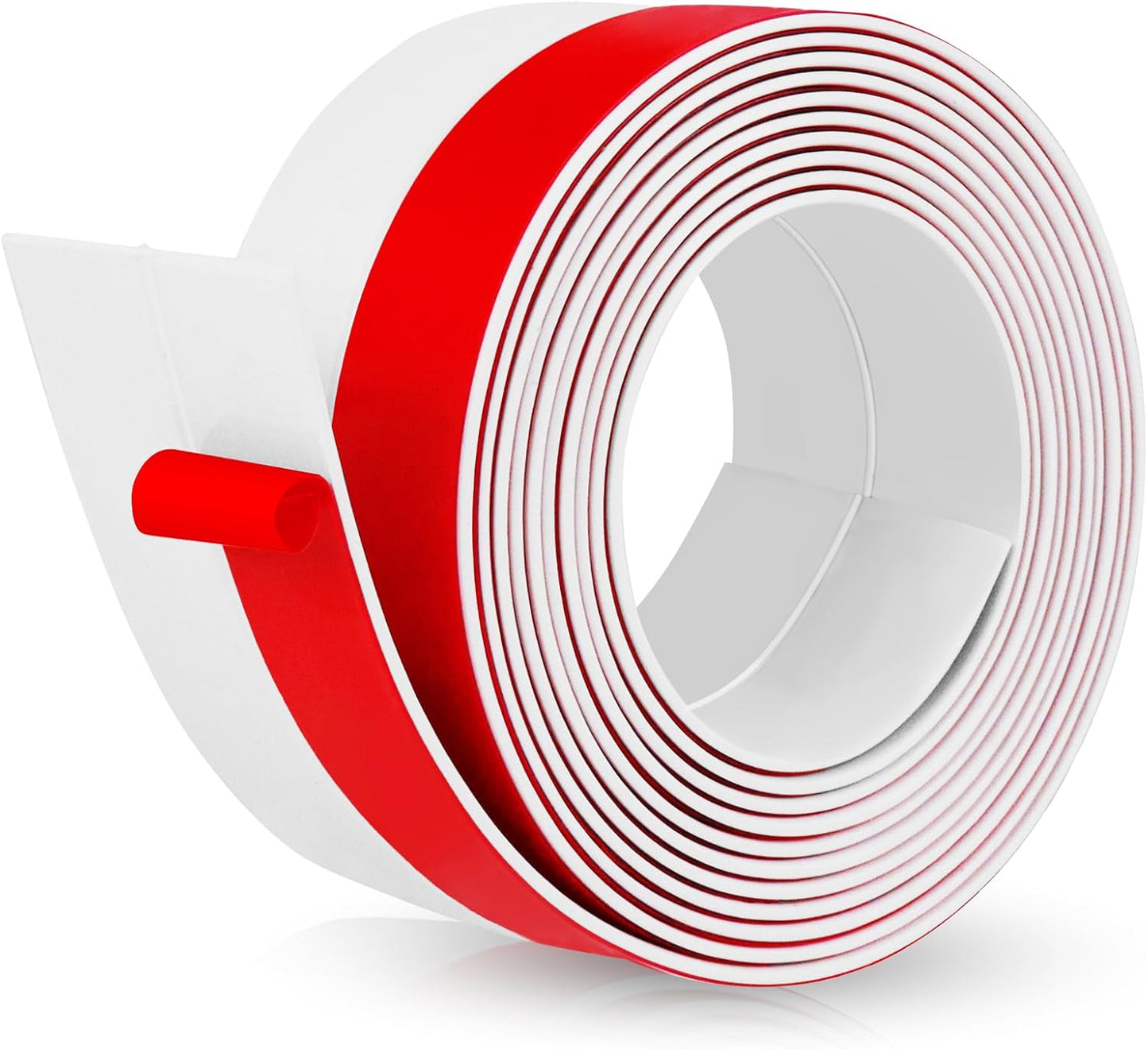 Weather Stripping Door Draft Stopper Flexible Self Adhesive Silicone Door Seal Strip for Glass Doors Windows and Shower Glass Gaps, 2 Inch Wide X 40 Feet Long, White