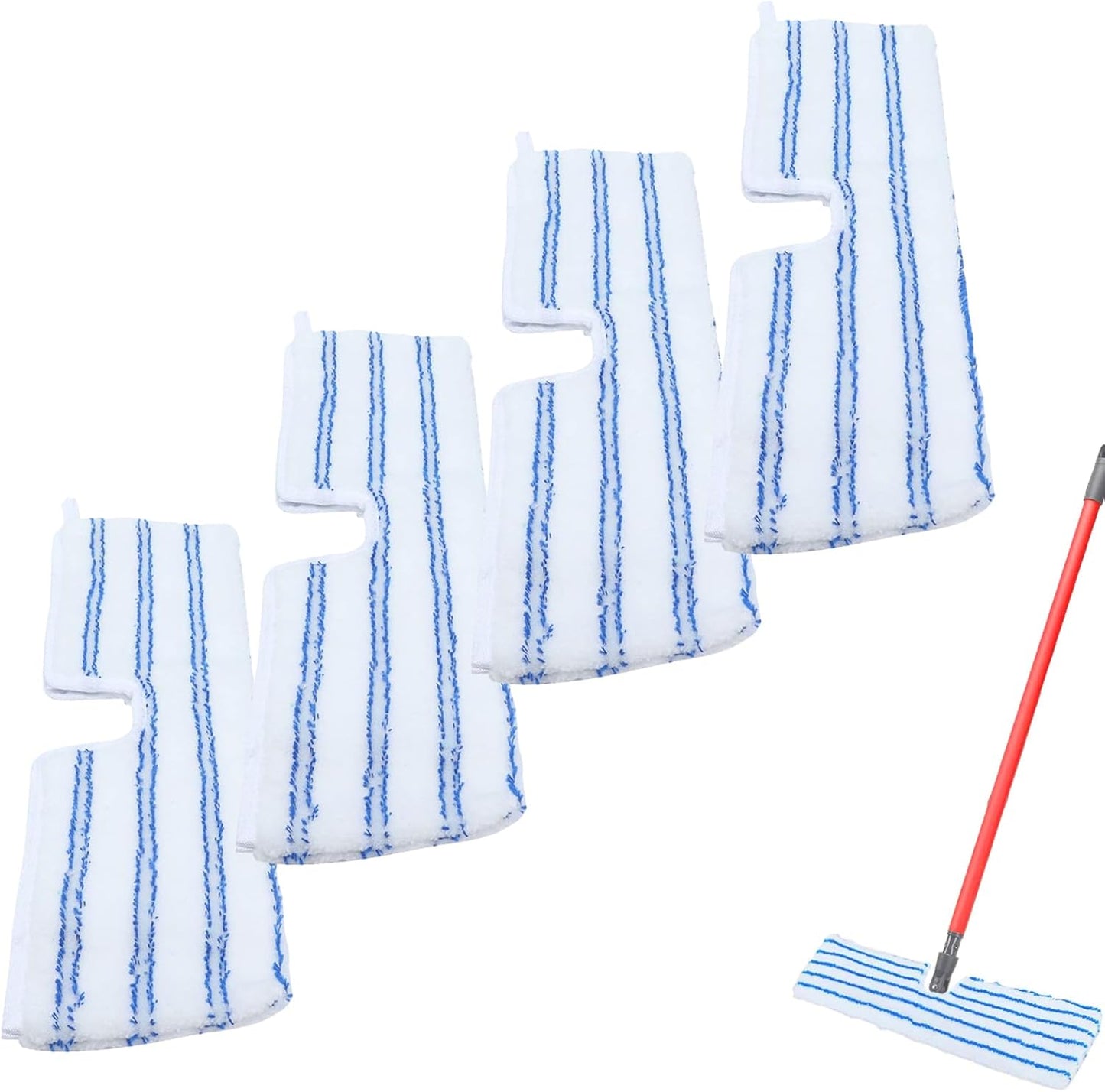 4 Pack Microfiber Mop Pads for O Cedar Mop Replace Head, Flip Mop Refills Compatible with O-Cedar Hardwood Floor 'N More, Reusable & Washable Mop Covers for Dry/Wet Use