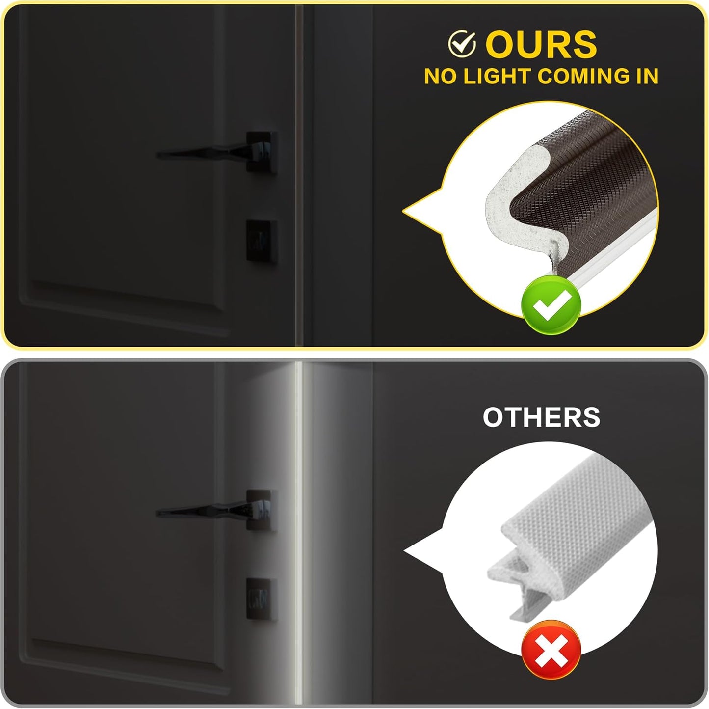 Weather Stripping Door Seal Strip Soundproof Q Foam Weather Stripping for Door Frame, Exterior Door Weather Stripping for Large Gap, Easy to Install（Brown, 30FT