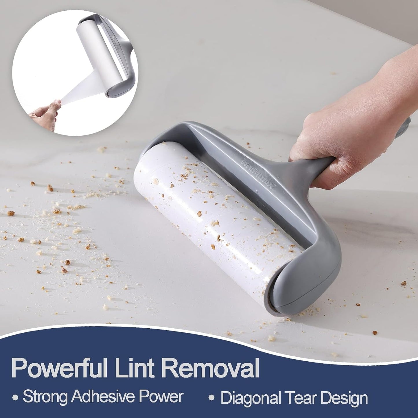 8 inch Large Surface Lint Roller Refills for Scotch-Brite 50% Stickier Lint Roller, Fits Most 8" Supersize Lint Rollers with 1 3/4" ID, Total 240 Easy Tear Sheets (Pack of 4)