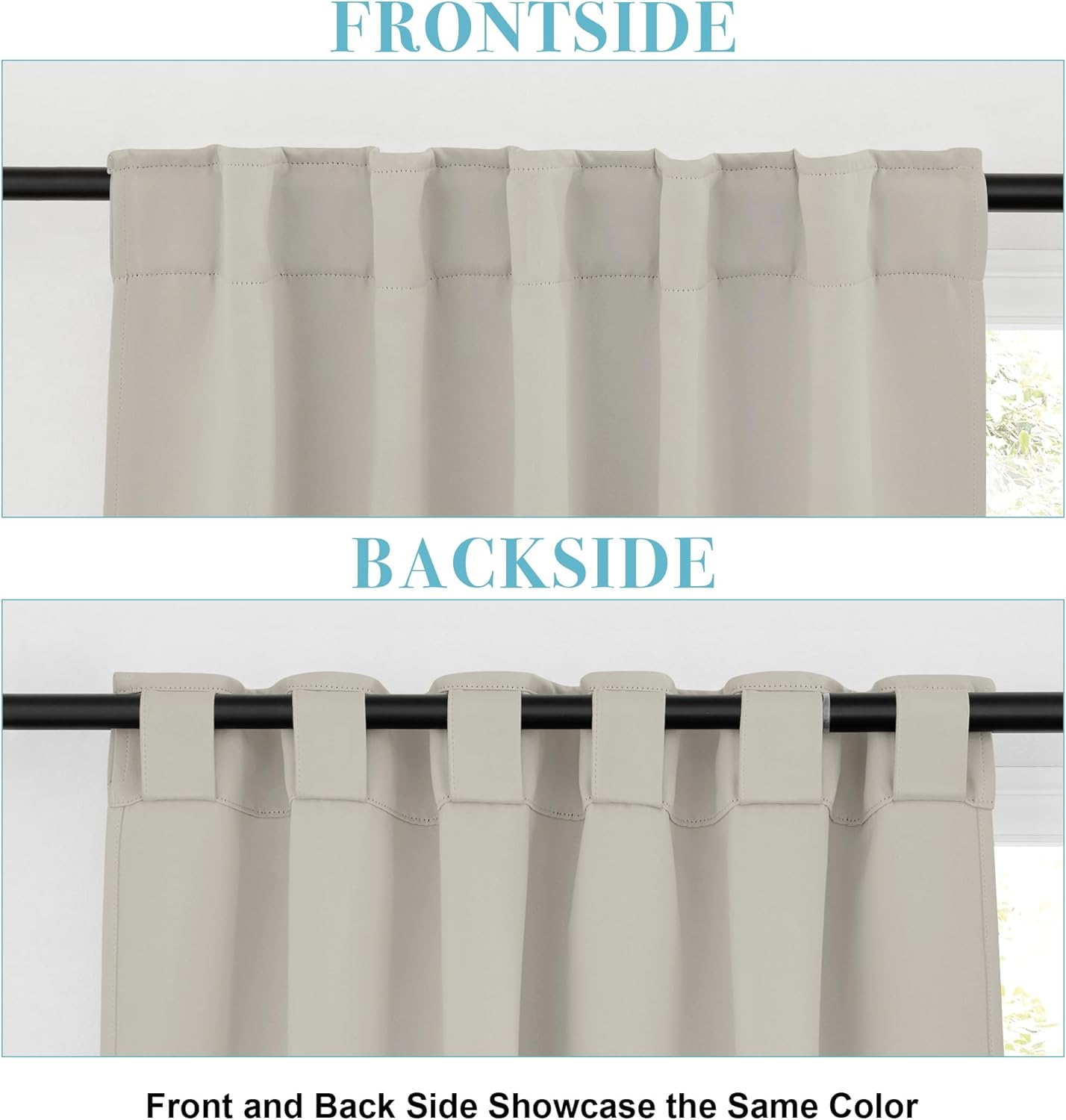 RYB HOME Blackout Curtains for Kitchen, Privacy Thermal Insulating Small Winow Curtain Shades for Classroom Bathroom Nursery Bedroom Cafe, W 34 x L 24, Natural, 2 Panels