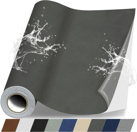 Fabric Repair Patches, Canvas Self-Adhesive Fabric Patches Tape Durable, DIY Large Canvas Repair for Sofa, Couches, Furniture, Chair, Clothing （3.5X79 Inch, Dark Grey）