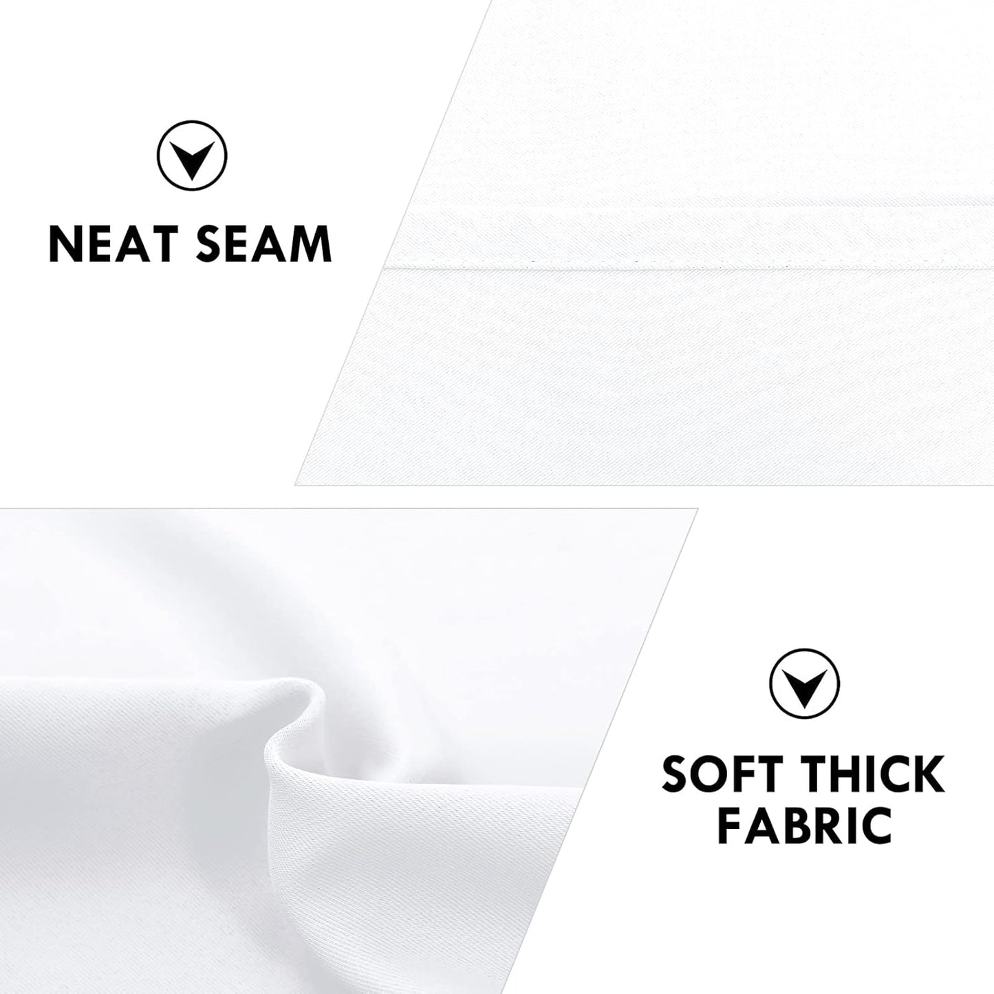 DWCN White Curtains for Living Room Thermal Insulated, 50% Light Blocking Curtains for Bedroom, Dining Room Window, W 52x L 95 Inch, Set of 2 Rod Pocket Curtain Panels