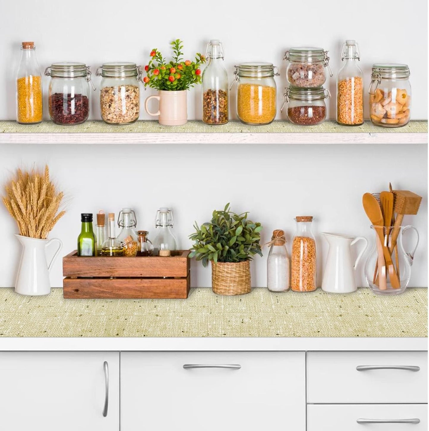 Shelf Liner, 20 Inch x 12 Feet Shelf Liner Non Adhesive, Drawer Liner Non Slip Kitchen Mat Waterproof Oil-Proof for Kitchen Cabinet, Shelves, Refrigerator, Storage, Desks, Easy to Trim