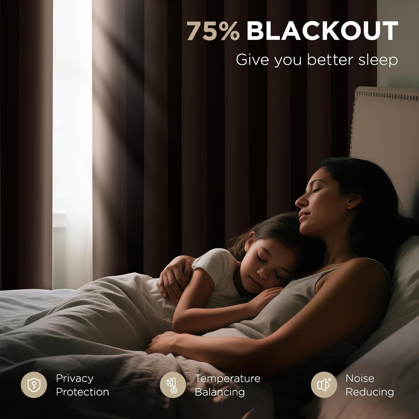 Joydeco Blackout Door Curtain for Doorway Privacy 78 Inches Long, Grommet Closet Curtain for Open Closet, Room Divider for Bedroom Living Room (Brown, 40Wx78L, 1 Panel)