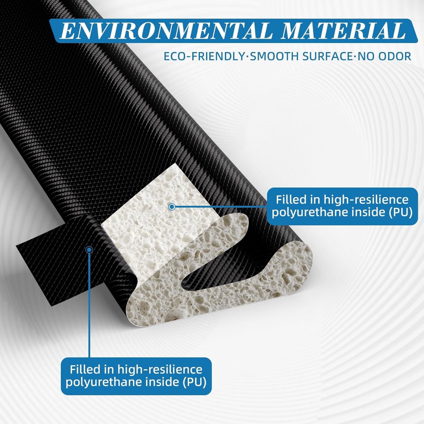 V-Shaped Weather Stripping Door Seal, 19.7FT Draft Stopper for Doors/Windows, Gaps, Dustproof, Soundproof & Thermal Insulating, Noise-Reducing, Light-Blocking Door Gap Filler