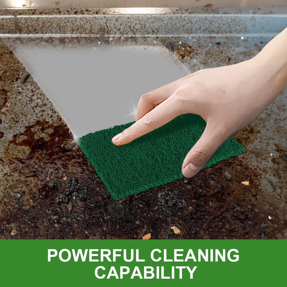 AIDEA Heavy Duty Scouring Pads, Dish Scrubber Pads for Household and Kitchen, Multipurpose Scour Pads for Cleaning, 24 Pack, 5.5in*3.5in