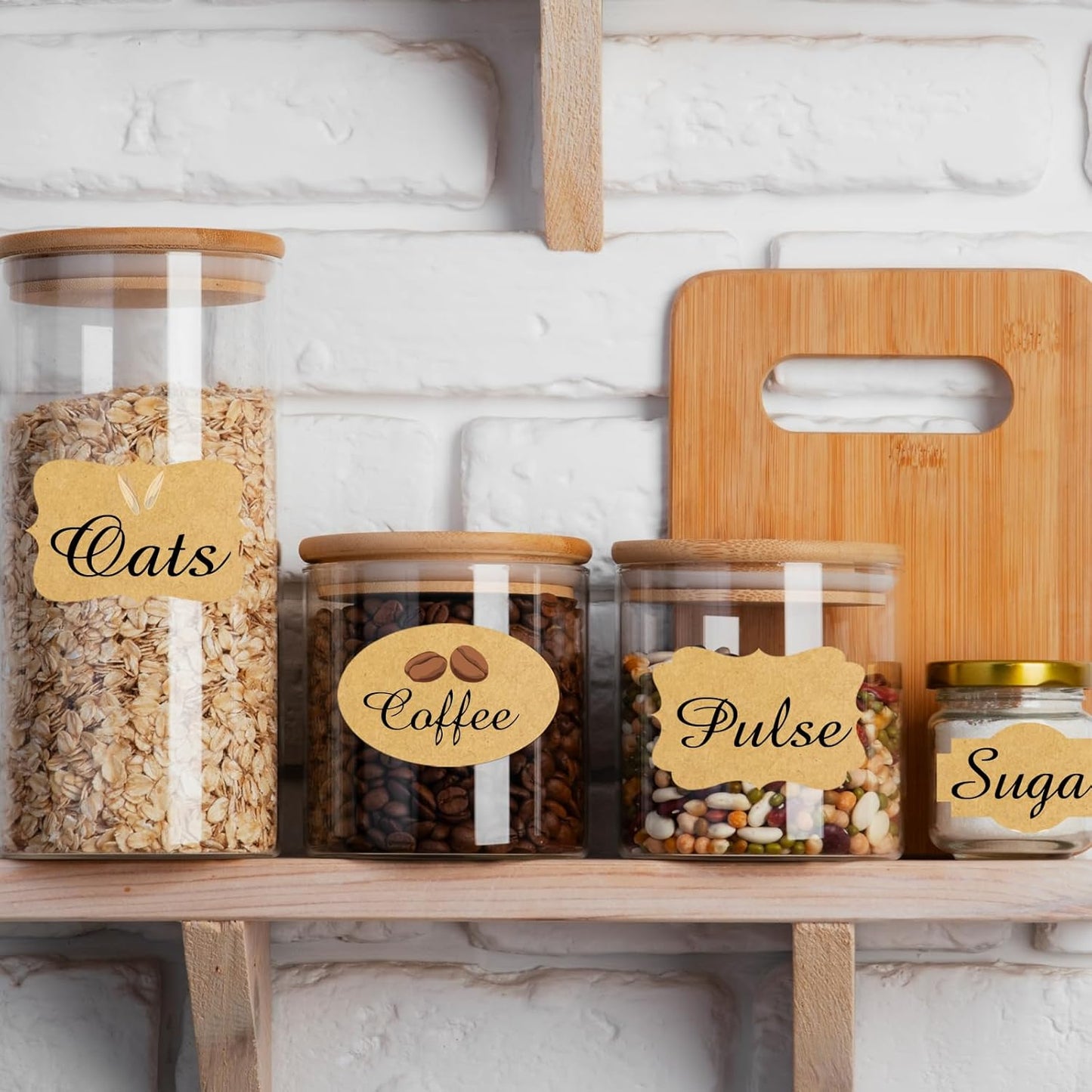 350 PCS Gift Tags Stickers Name Labels Stickers,2" x 1.2" Fancy Shape Stickers Self-Adhesive Handmade Bottle All-Purpose Jar Labels for Presents Cosmetic Decoration Jars Food Craft (Kraft)