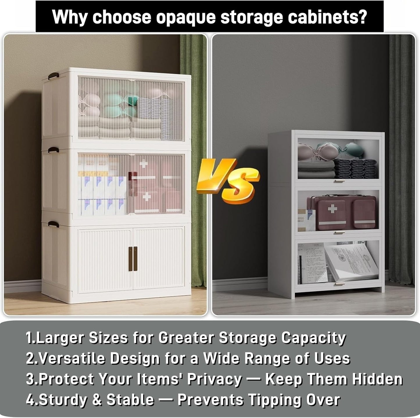 312QT/78GAL Stackable Storage Bins with 1 lid Foldable Storage Drawers with Wheels for Clothes Collapsible Storage Bins Container with door for Home,Office, Dorm Room(104Qt X 3)