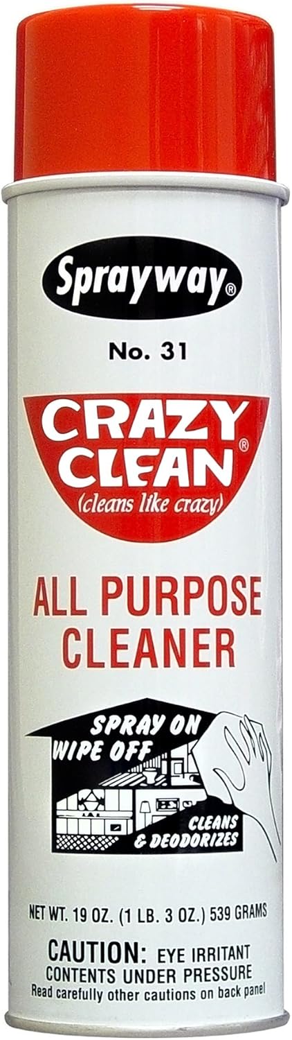 PLZ AEROSCIENCE Sprayway SW031 Crazy Clean Cleaner, 19 oz, Gray