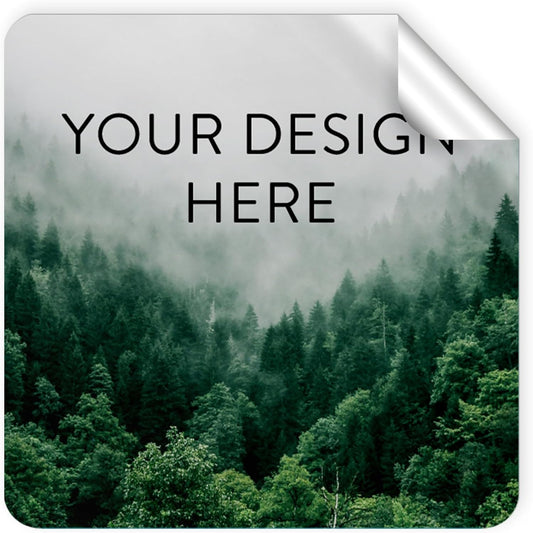 100 Custom Vinyl Stickers - Upload Your own Image, Text, Design, Logo - Personalized Logo Labels for Handmade, Packaging, Bottle, Jars, Candle, Brand Stickers (Foggy Valley, 2x2 Square)