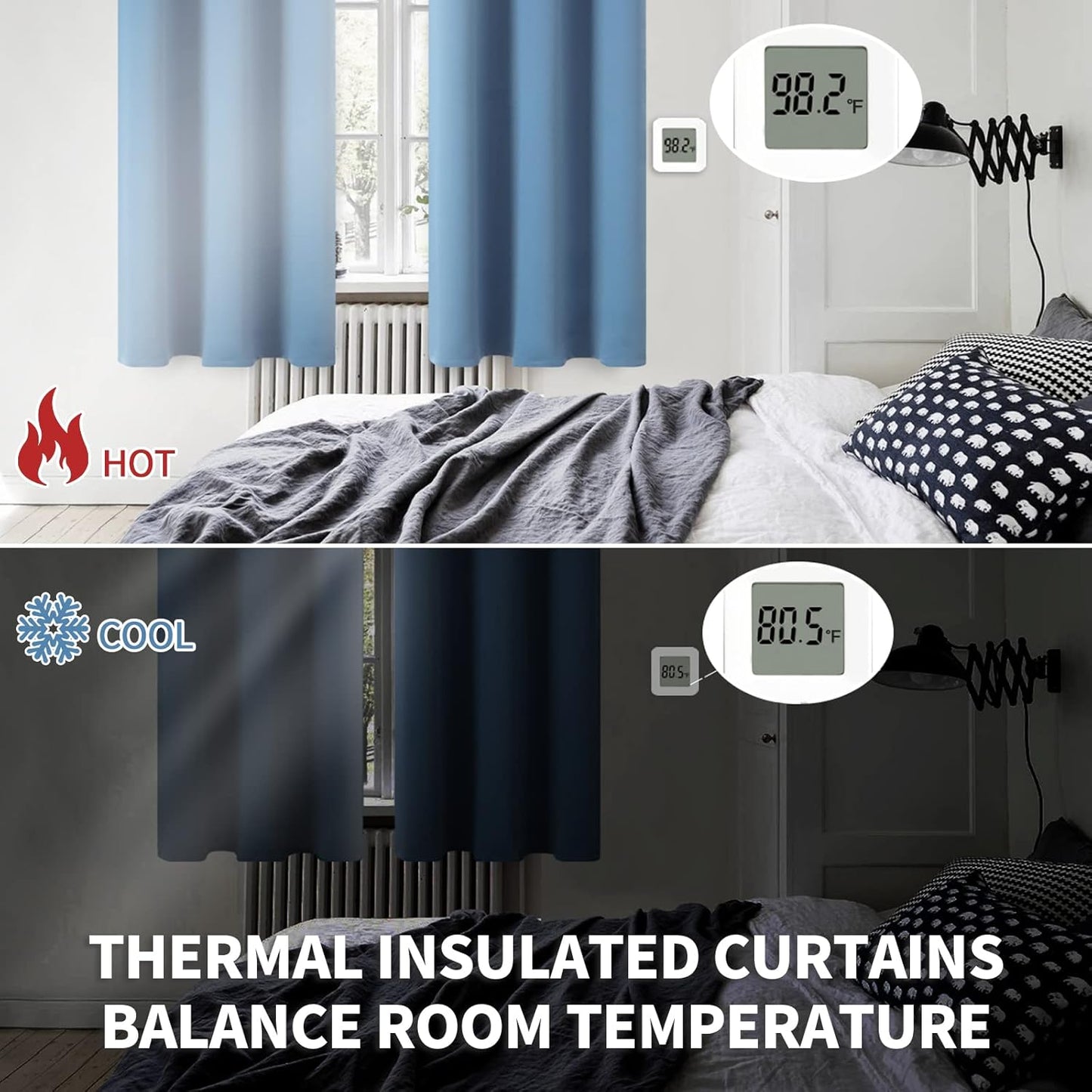BGment Denim Blue Curtains 84 Inches Length for Living Room - Pocket Thermal Insulated Room Darkening Drapes for Bedroom Kids Nursery Dining, 42 x 84 Inch, 2 Panels