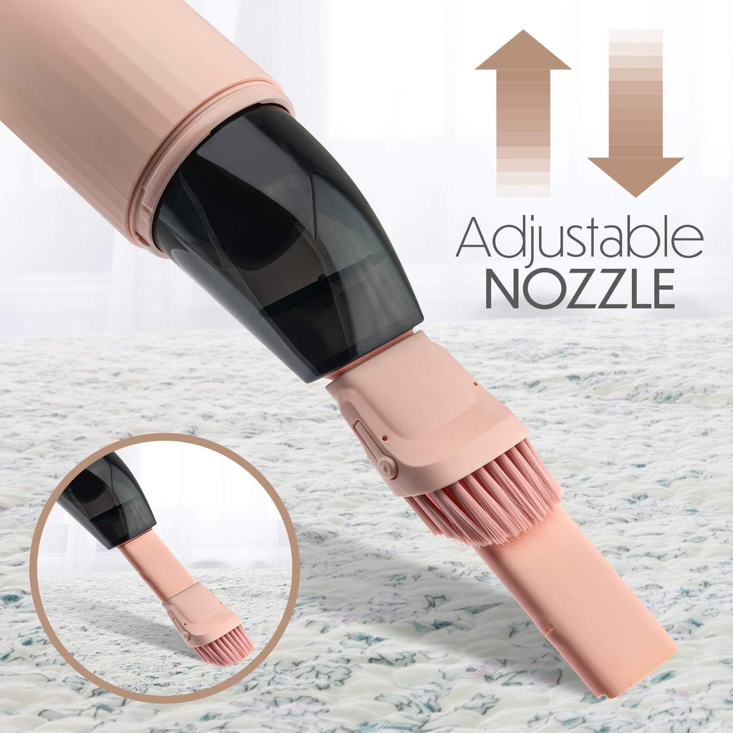 STARUMENT Portable Hand Vacuum Cleaner for Dust Pet Hair Dirt Home Car Interior, Furniture Lightweight Easy to Use, Compact Design Battery Rechargeable with USB-C Cable Pink