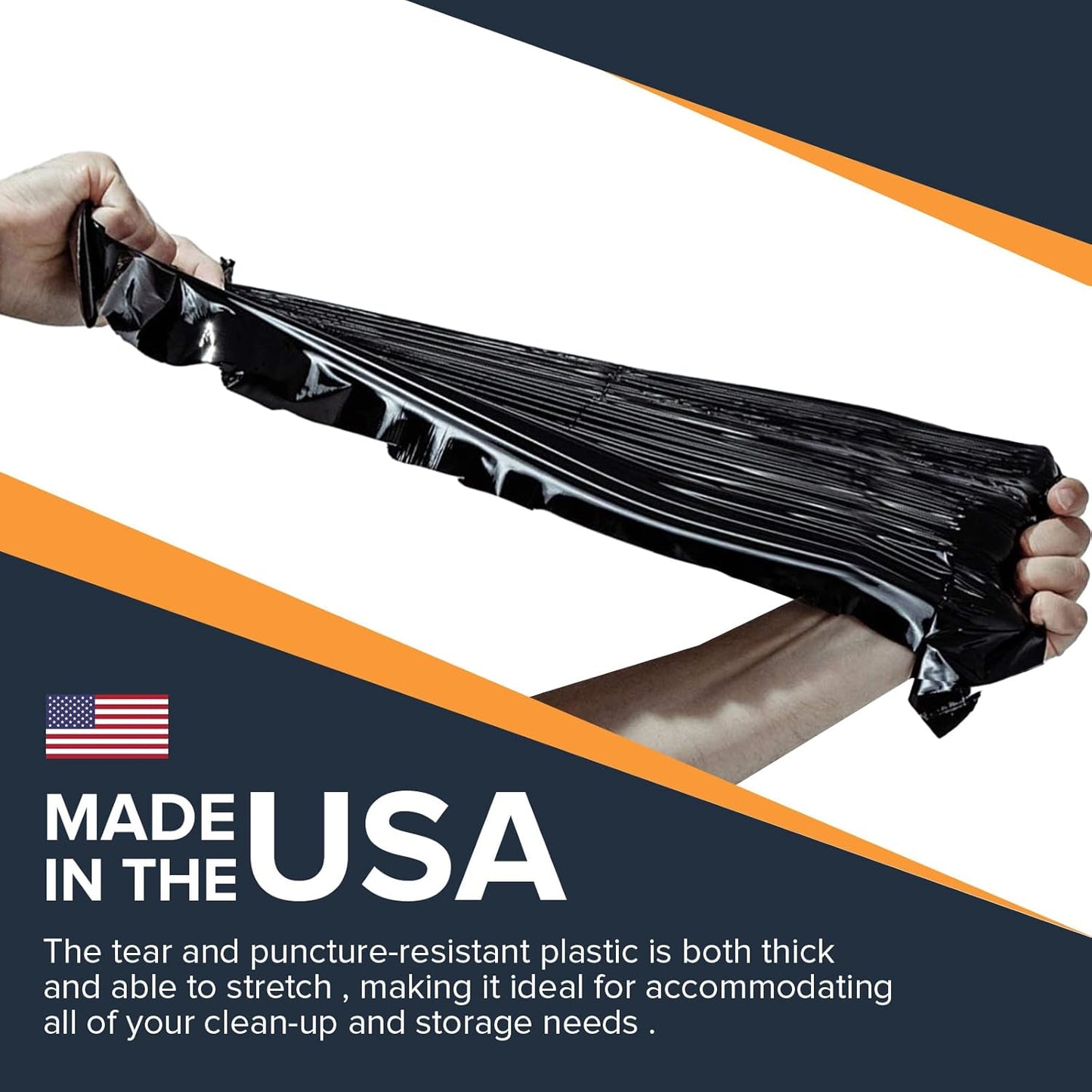 ToughBag 55-60 Gallon Heavy Duty Trash Bags - Contractor Grade, 3 Mil, 40 * 58, Tear Resistant, Gusseted Design for Industrial & Yard Waste(100 packs)