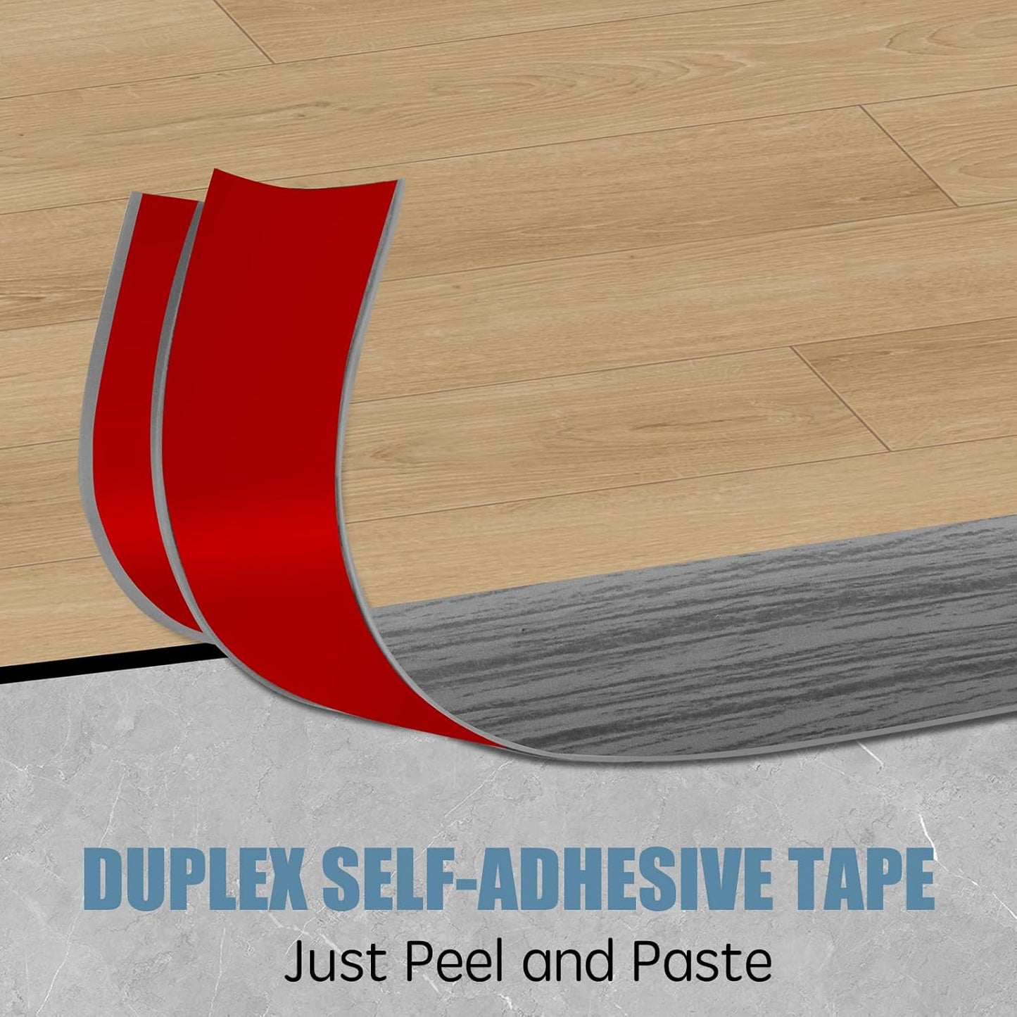 Floor Transition Strip Door Threshold 39" Floor Transition Reducer Trim on The Edges Threshold Strip Self Adhesive Suitable for Doorways, Tiles, Carpet