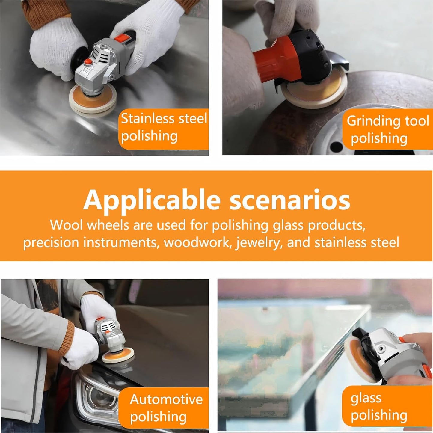 10 Pcs 4.5 Inch Wool Felt Polishing Wheel Disc,Wool Polishing Wheel Disc for 7/8Inch Arbor Angle Grinder, for Metal Aluminum,Stainless Steel, Chrome, Jewelry, Wood, Plastic, Ceramic, Glass