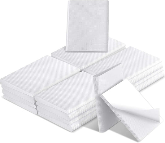 Zonon 16 Pieces Door Corner Seal Weatherstripping Exterior Door Frame Seal Draft Stopper Adhesive Corner Pads for Weather Stripping and Draft Protection (White)