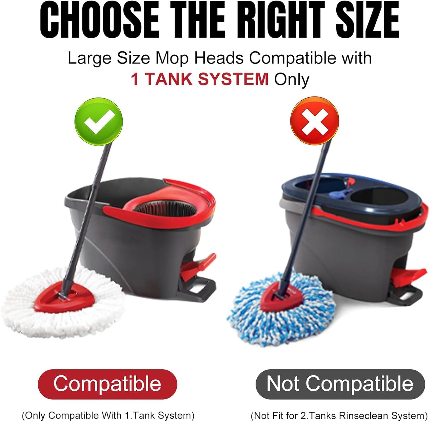 12Pcs Spin Mop Replacement Heads, White Large 360° Easy Wring Spin Mop 100% Microfiber Refill, Easy Cleaning Spin Mop Heads, Deep Clean, Machine Washable for Easy House Cleaning Floor Mopping