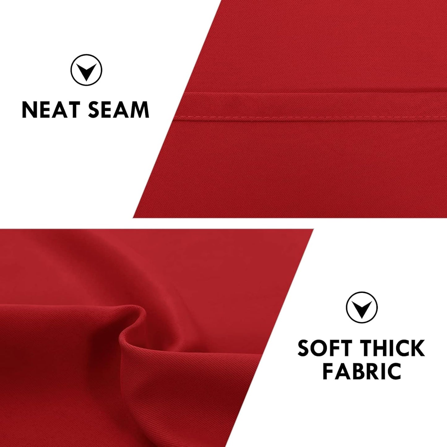 DWCN Christmas Red Blackout Curtains for Bedroom – Rod Pocket Thermal Insulated Energy Saving Drapes for Living Room and Bedroom, W 38 x L 54 Inch, 2 Panels