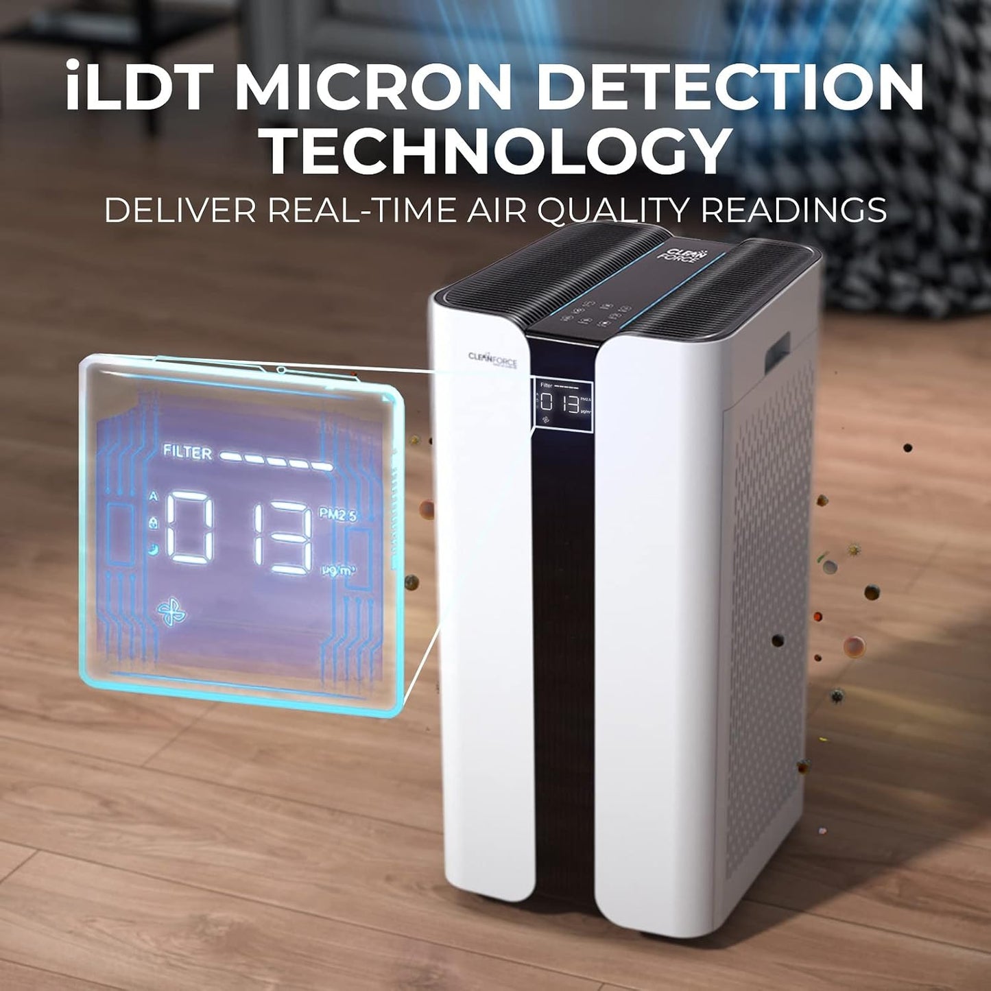 CleanForce Extra large Air Purifier for home large room, covers 4000 ft², H13 True HEPA Filter, Filters 99.97% Dust, Smoke, Odor, Pollen, VOCs, Commercial Air Cleaner for office, classroom | MEGA1000