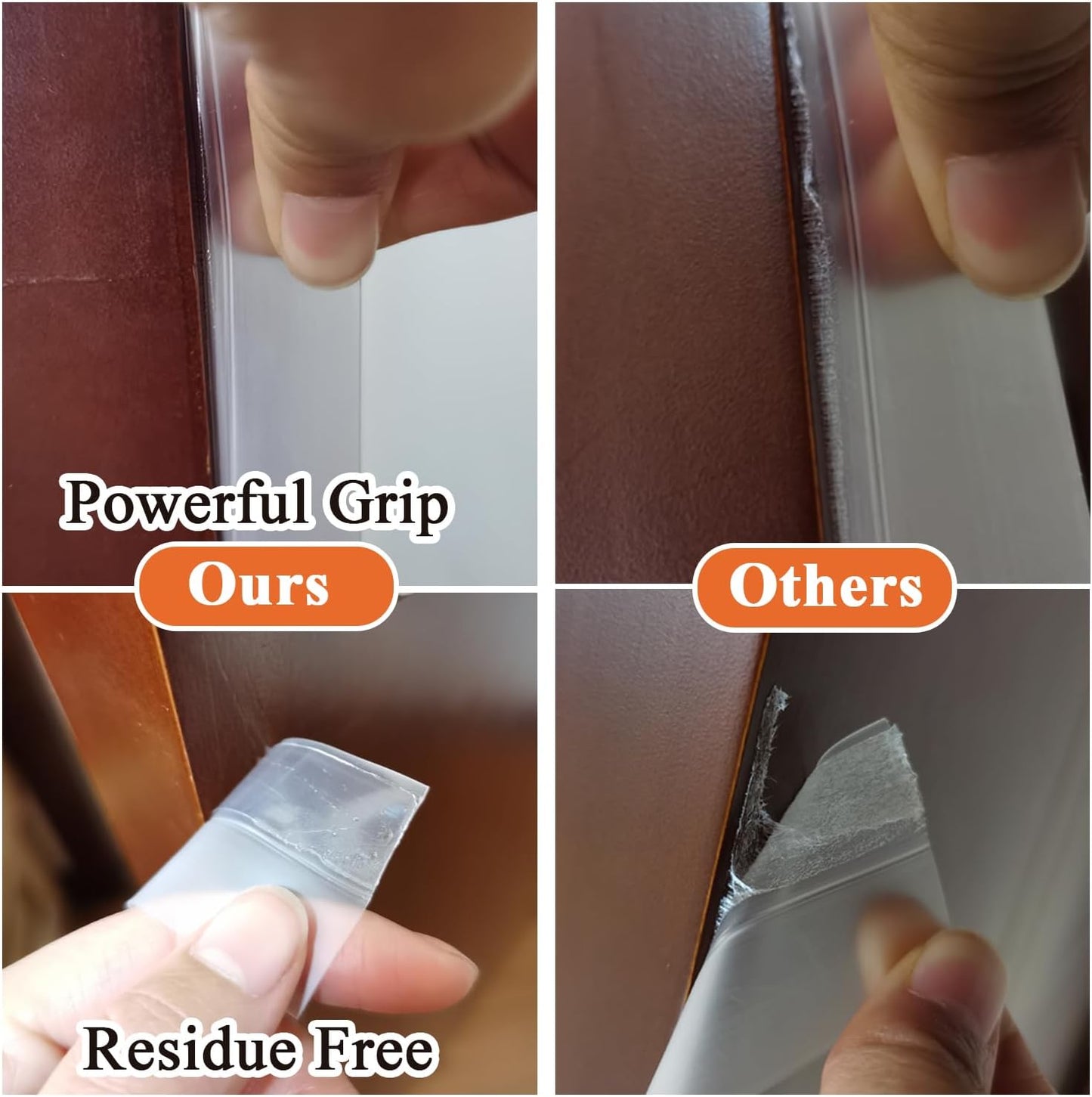 Dstorelhp Upgraded Weather Stripping, No Residue Door Draft Stopper, Silicone Seal Strip for Doors Windows Shower Glass Gap, Transparent 16.4 Feet Long (Width 35mm)