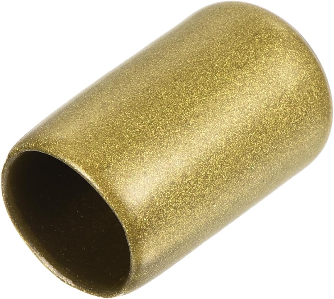 uxcell 20pcs Rubber End Caps 11.5mm ID Vinyl Round Tube Bolt Cap Cover Thread Protectors Gold