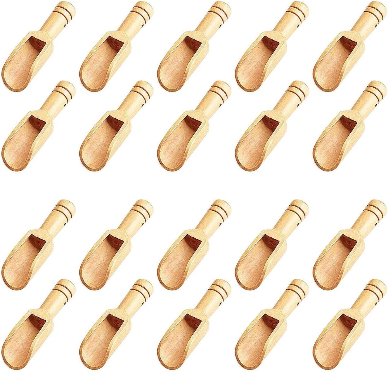 20pc Mini Wooden Spoons，Mini Bamboo Spoons for Bath Salts, tea scoop, Washing Powder spoon，wooden candy spoon