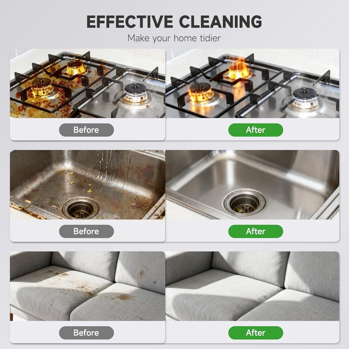 Steam Cleaner, Portable Steamer for Cleaning, Multipurpose Cleaning Steamer with Replacement Heads for Home, Dirt, Grease, Grout, Tile,Floor, Car Detailing