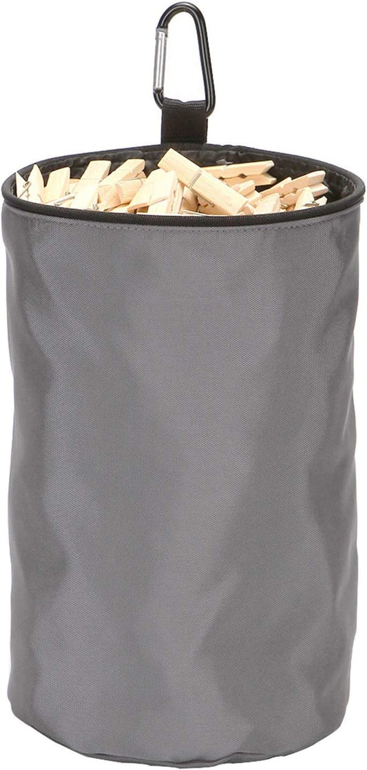 Clothespins Bag Hanging Clothesline Peg Organizer Storage Bags,Dust-proof (Grey)