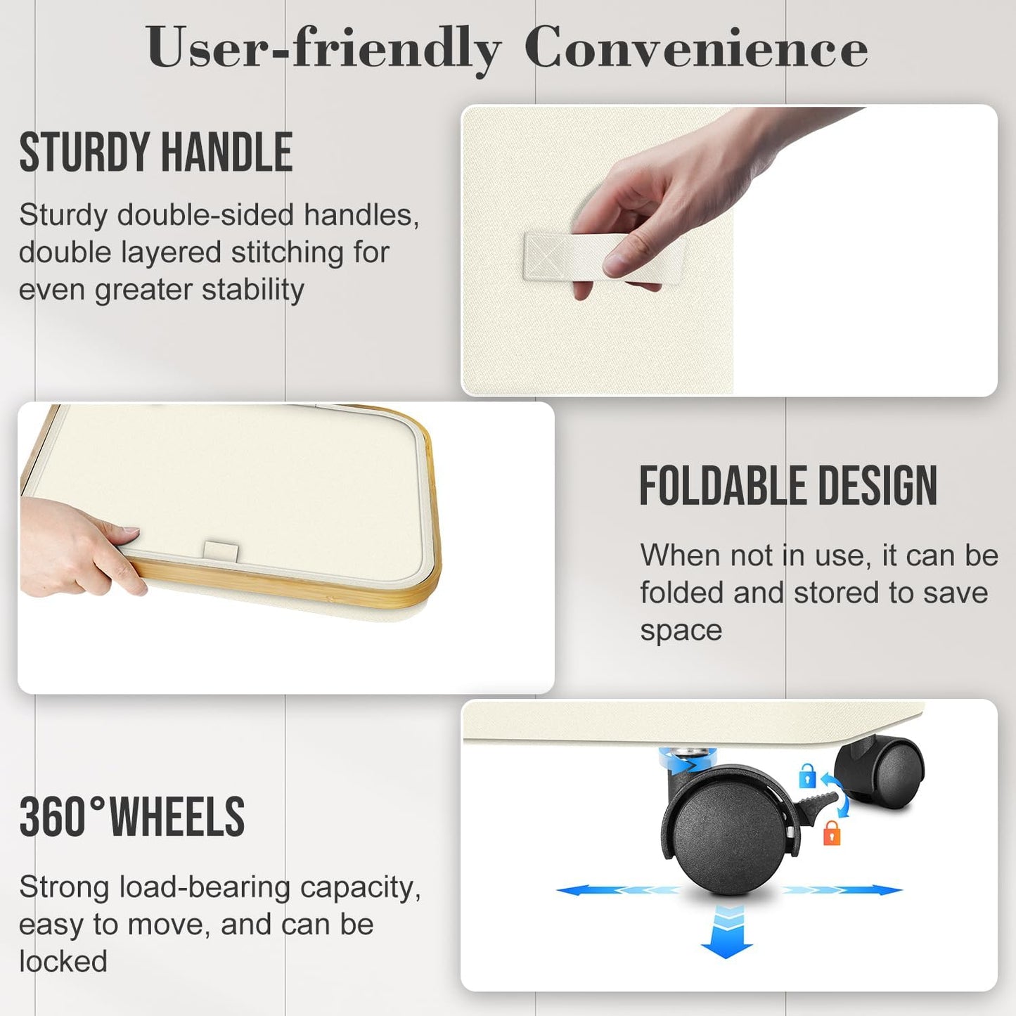 Laundry Hamper with Wheels,29 Gal (110L) Laundry Basket with lid Rolling Clothes Hamper Foldable Dirty Clothes Basket on wheels with Bamboo Frame and Bag for Bedroom, Dorm, Laundry Room-White