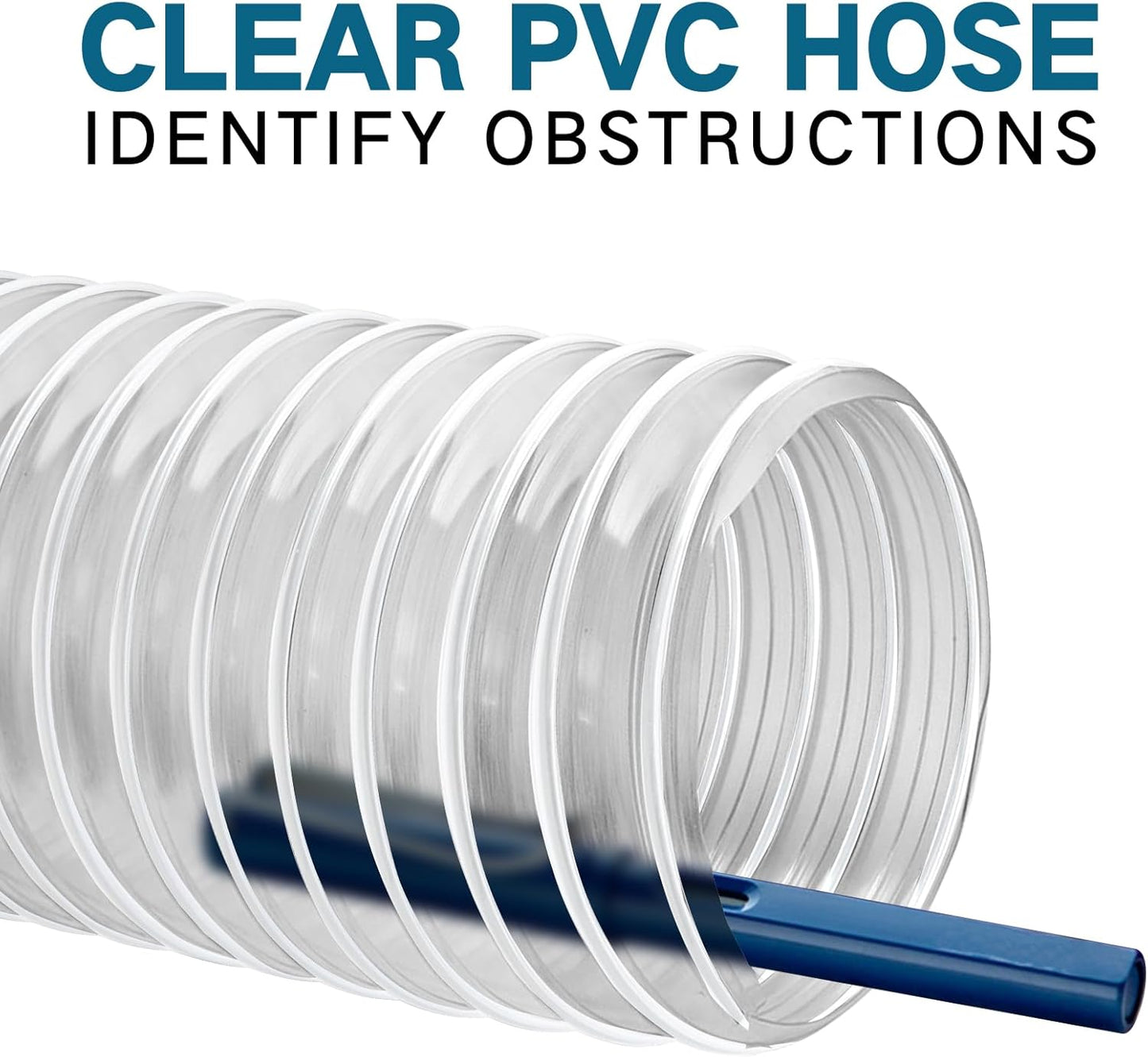 PVC Dust Collection Hose 3"x 10' - Heavy PVC Fume Collection Hose for Workshop, Woodworking, Dust Collection Systems