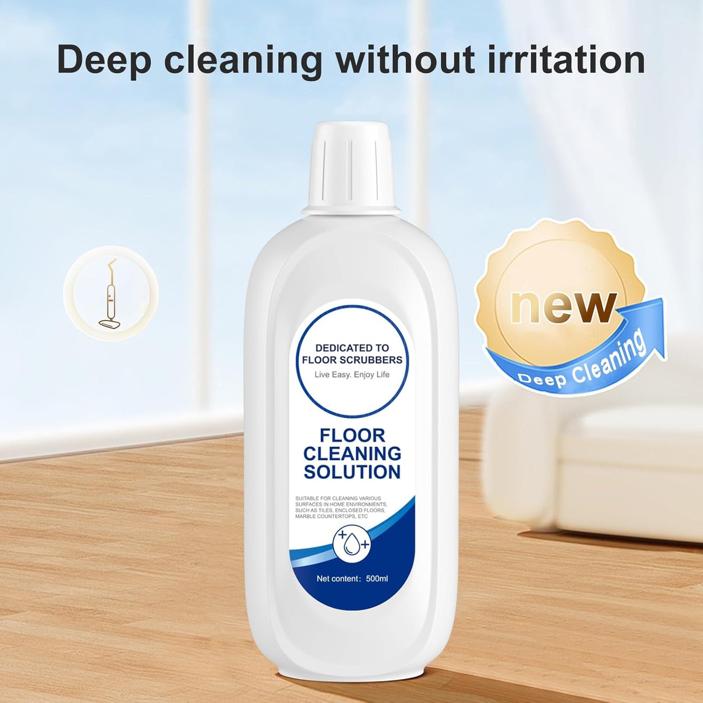 GCW Cleaning Solution Refill 500ML Blue Bottle Original Flavor Floor Cleaner Solution Compatible With Tineco iFLOOR, 3, S3, S5, S5 COMBO, S5 Pro 2, S6, S7 PRO, S7 COMBO Wet Dry Vacuum (2 bottle)