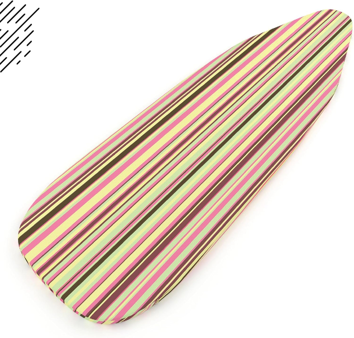 Encasa XO Ironing Board Cover and Pad - Thick 4mm Felt, Heat & Scorch-Resistant, Fits Medium Boards 42"x14", Elastic Bungee Cord Tightening, Easy Fit, Stain-Safe Dye, Multistripe