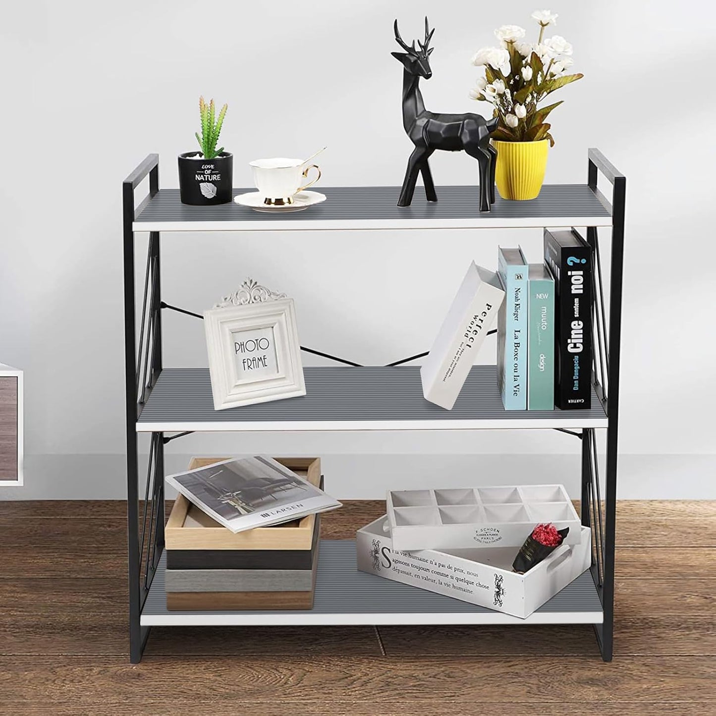 Shelf Liners for Kitchen Cabinets Drawer Liner Non Adhesive Cupboard Mat EVA Material Waterproof Refrigerator Mats Washable Fridge Liner for Cupboard and Desks Liner Gray 17.3 x 393.7 Inches