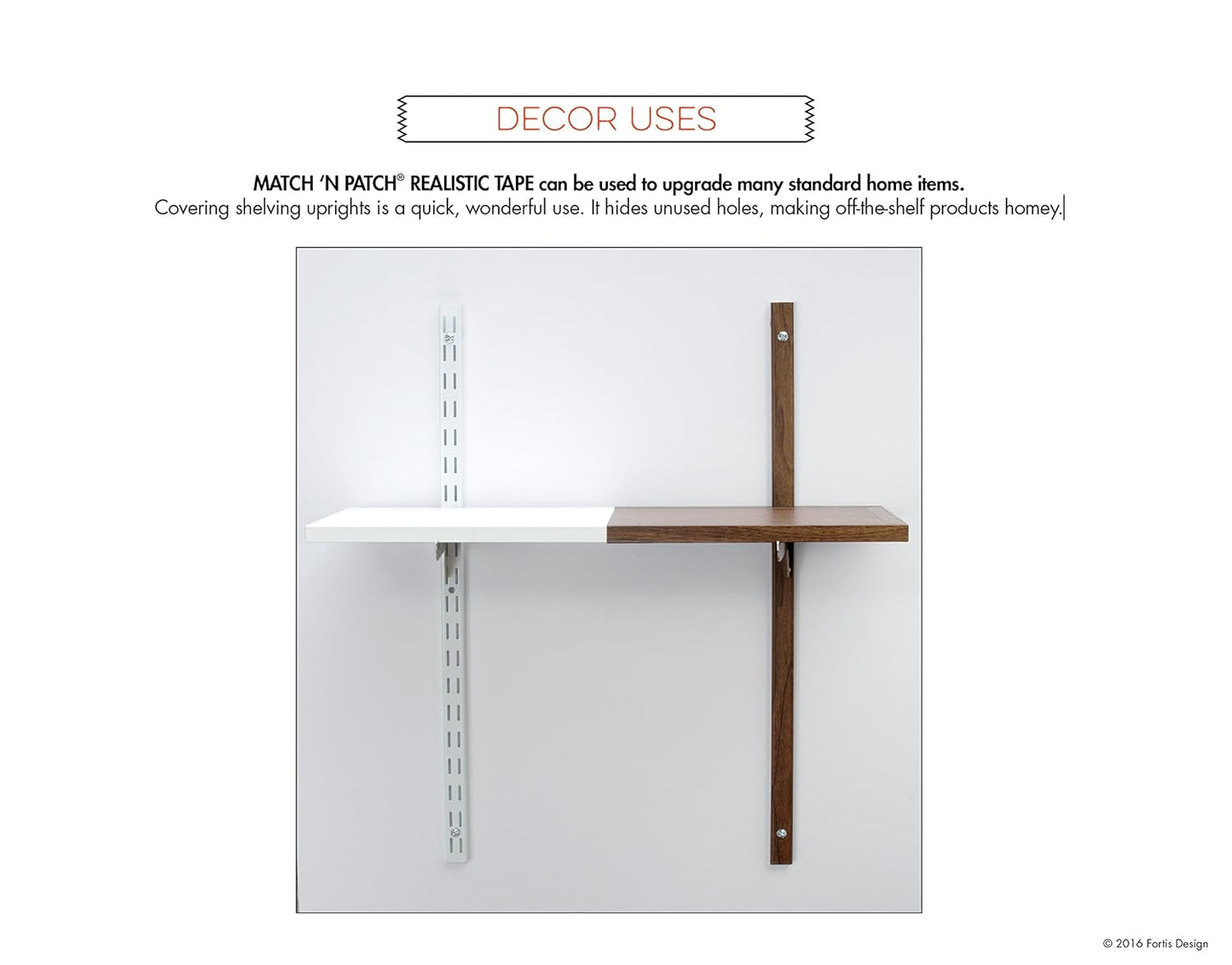 MATCH 'N PATCH Realistic Wood Grain Repair Tape - Durable Multi-Use Adhesive Tape for Furniture, Floors, Cabinets, Windows, Doors, RV, Home Decor & DIY Projects - Brown-Black, 2.25 inch x 15 feet