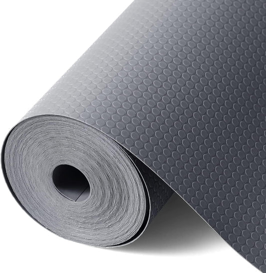 Shelf Liners for Kitchen Cabinet Waterproof Drawer Liner Non Adhesive EVA Material Cupboard Mat Refrigerator Mats Fridge Liner for Desks Gray Liner 17.3 x 236.2 Inches