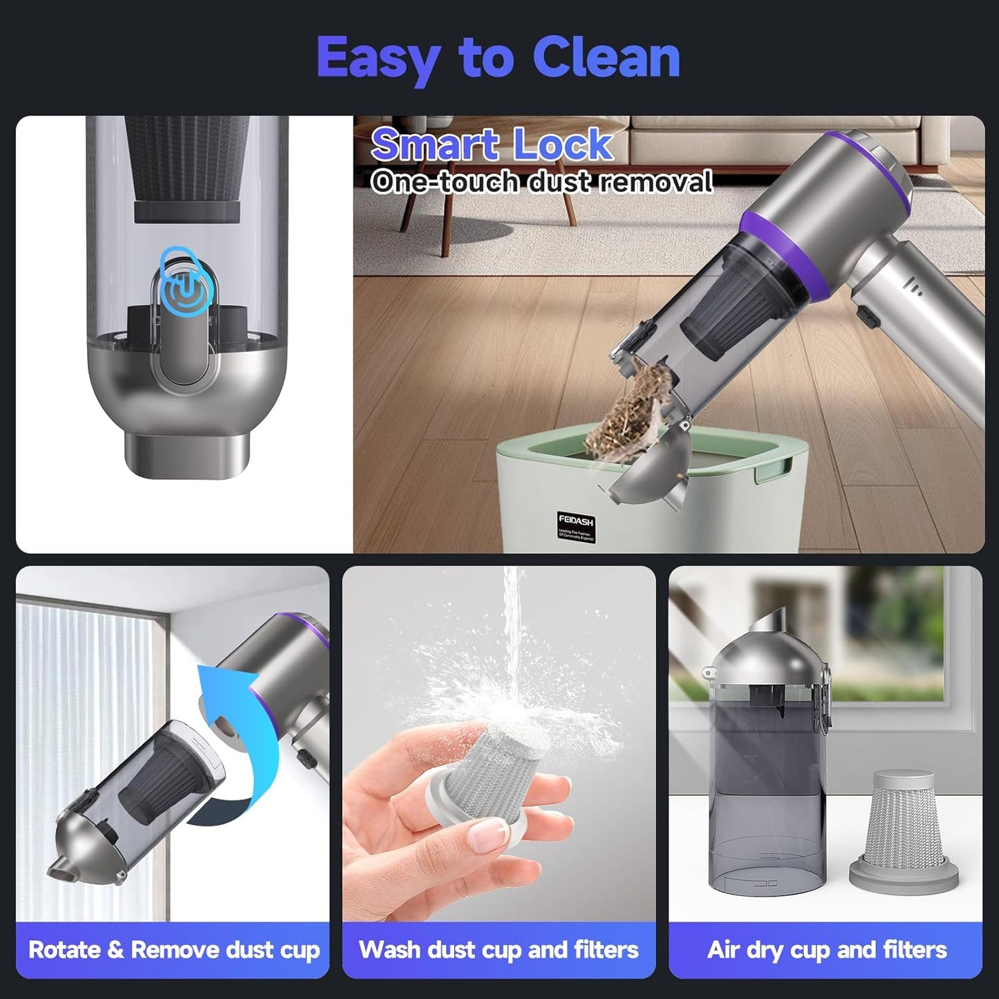 Car Vacuum Portable Cordless, 22000PA High Power handheld Vacuum Cleaner with Brushless Motor,11 in 1 Mini Hand Held Vacuum Cordless Rechargeable Air Duster/Blower/Pump for Car, Home, Pet, Office