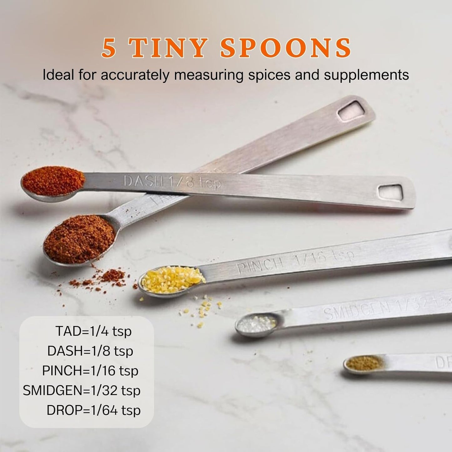11PCS Measuring Spoons Set Stainless 1 tbsp, 1/2 tbsp, and 1-1/16tsp Steel Measuring Spoons for Cooking Baking Spice Jars and Liquid Ingredients
